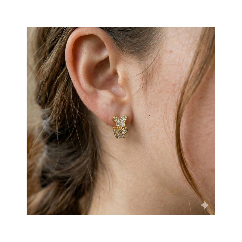 Pendientes de Oro con Corazones | Aretes Elegantes Mujer