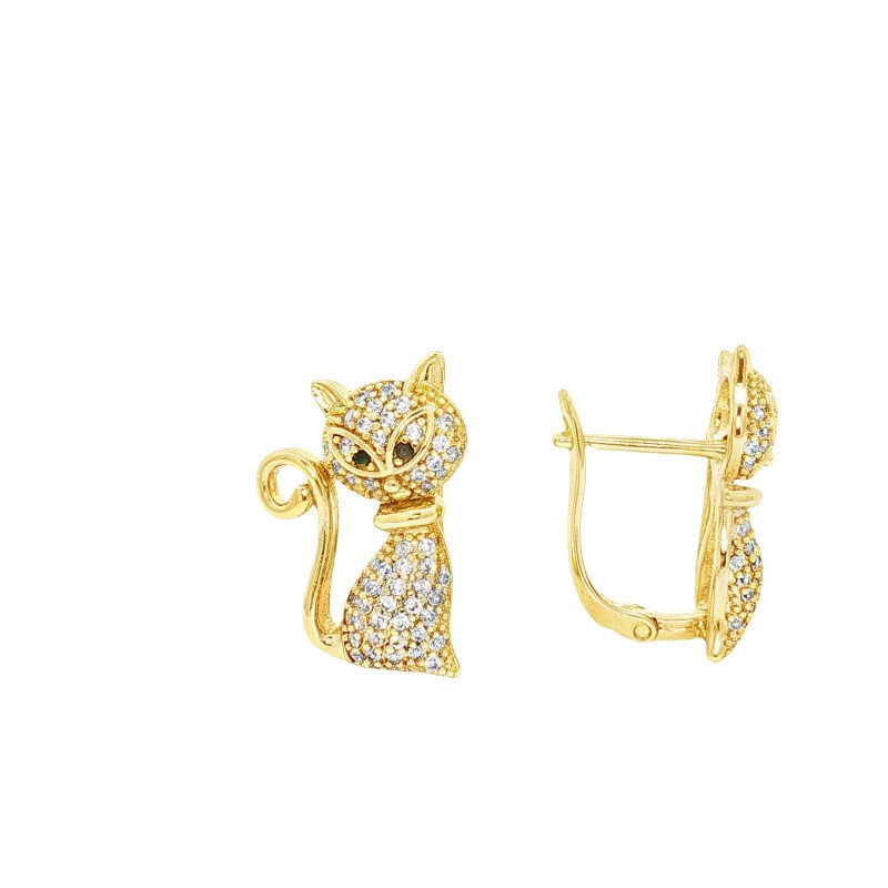 Aretes Gatitos Golden Glow