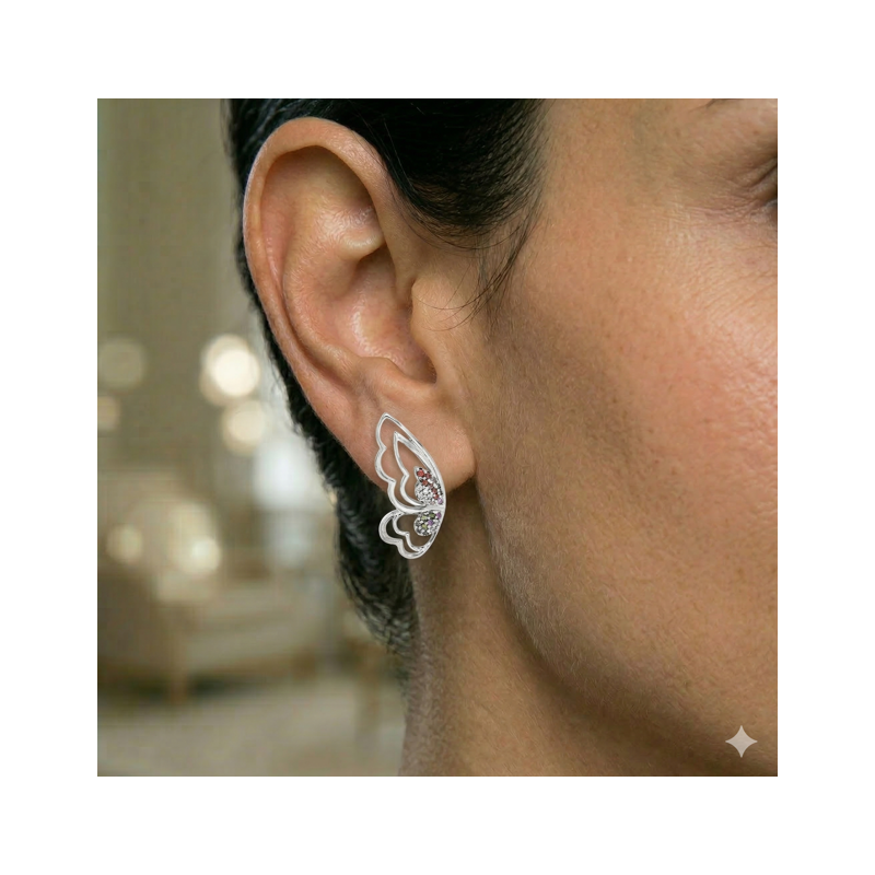 Arete Alas de Mariposa colorida