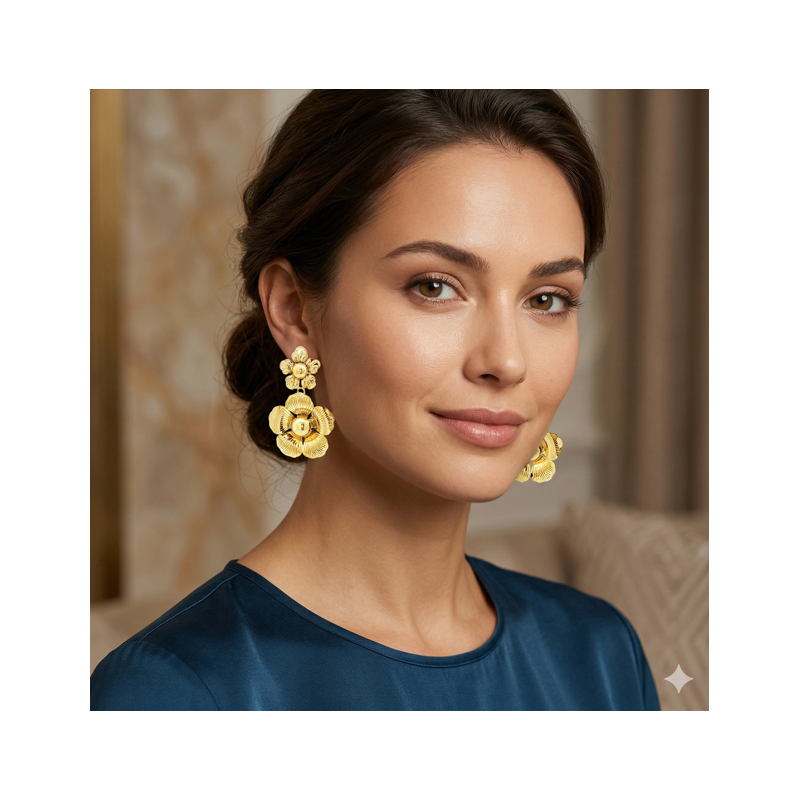 Aretes Maxi Flor Lisa